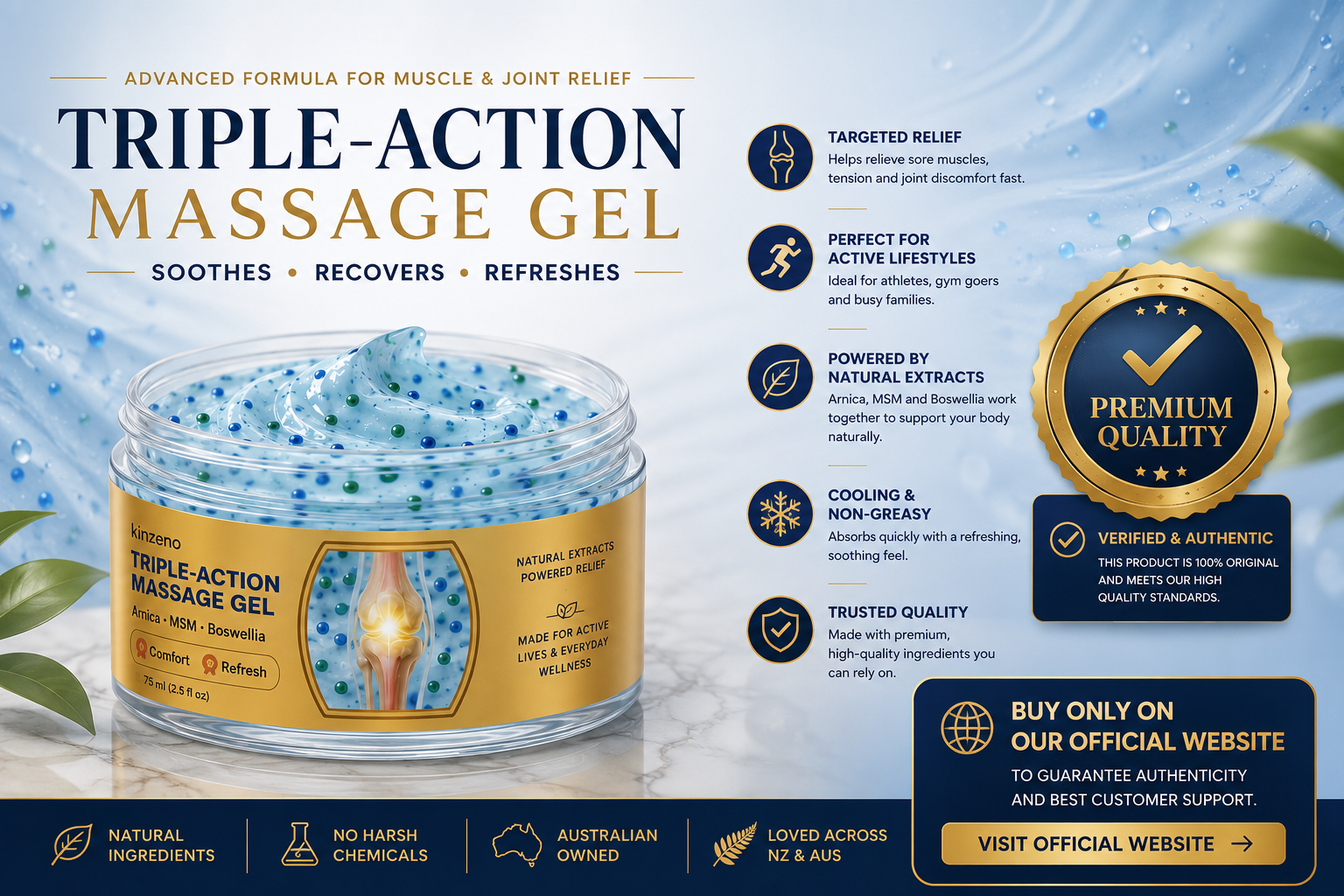 Kinzeno Massage Gel lifestyle background